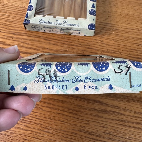 Vintage Glass Christmas Tree Ornaments Amber Teardrop Icicle Set of 12 Japan - Picture 9 of 11